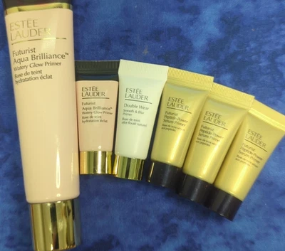 Estee Lauder Primer 6pc: Futurist Aqua Brilliance, Double Wear, Peptide Power - Image 1 of 4