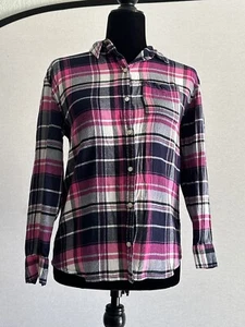 Old Navy Mädchen Boyfriend Flanell Hemd Langarm Farbe Rosa Marine Gr. XL (14) - Bild 1 von 11