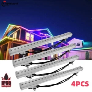 4 piezas RGBW 4 en 1 barra led luz 24x10W cuádruple LED lavadora de pared exterior luces DMX IP65 - Imagen 1 de 14