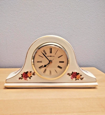 Vintage Howard Miller Royal Albert Old Country Roses Porcelain Mantel Clock Cover