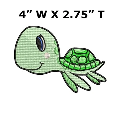 Sea Turtle Iron On Patch Embroidered Applique - Ocean / Sea / Kids / Baby Crafts - Image 1 of 4