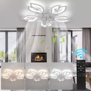 LED Deckenventilator mit Beleuchtung Licht Fernbedienung Deckenlampe Wohnzimmer - Bild 1 von 13