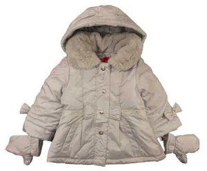 London Fog Infant Girls Grey Outerwear Coat W/Mittens Size 24M New with Tags - Picture 1 of 4