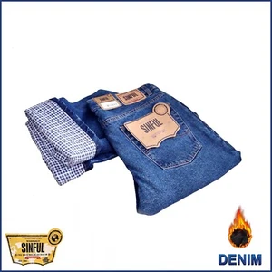 Jeans Uomo Imbottiti Termici Design 5 Tasche Skat Crown Sinful - Imagen 1 de 7