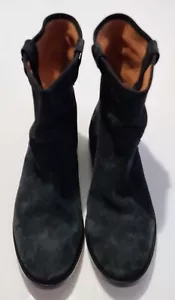 Isabel Marant Crisi Gamuza Cuero Tobillo Botas Occidentales Azul Marino Talla UK 11 EU 44 - Imagen 1 de 6