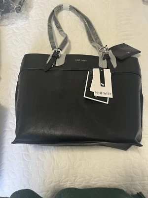 Bolso de mano Nine West Marilee negro con asa de cartera/excelente/nuevo con etiquetas Foto 1 de 4