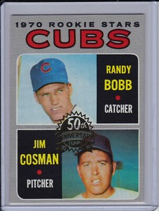 Randy Bobb Jim Cosman 2019 Topps Heritage High 1970 Buyback Card Chicago Cubs