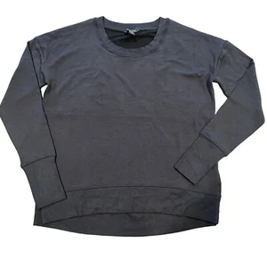 Athleta Coaster Luxe Sweatshirt Sz S Black Stretch Crewneck Modal Ultra Soft - Picture 1 of 11