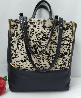 Bolso de Hombro Halston Heritage Multicolor Pelo de Becerro Cuero Norte Sur Foto 1 de 4