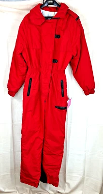 Powderhorn Full One Piece Ski Snow Suit Snowmobile Red Vintage Womens Size 12 - Image 1 of 4