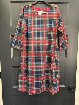 gretchen scott Xl Tartan Plaid Gold Buttons Dress - Image 1 of 4