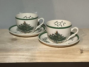 Spode CHRISTMAS TREE Teacup And Saucer X 2 - Picture 1 of 2