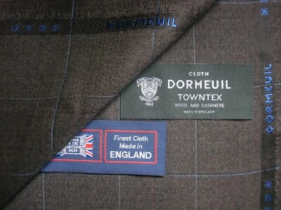 DORMEUIL 95% LÃ, 5% CASHMERE TECIDO TERNO VINTAGE PELE DE TUBARÃO COM XADREZ -3,4m - Imagem 1 de 4