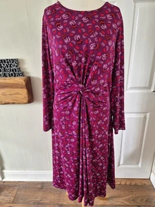 Studio Silky Jersey Longsleeve Floral Dress Uk 20-22 Nwt Wardrobe Staple - Picture 1 of 11