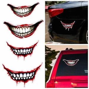 Dark Personality Bloody Lips Motorcycle Helmet Sticker Evil Tooth Car Decal - Bild 1 von 11