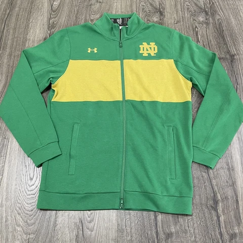 Men's Under Armour Green Notre Dame Fighting Irish Ireland Full-Zip Jacket NWT Cover