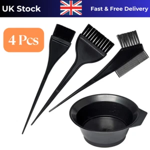 4Pcs Hair Dye Brush Set with Mixing Bowl Tint Comb Kit for Salon or Home Use - Picture 1 of 3
