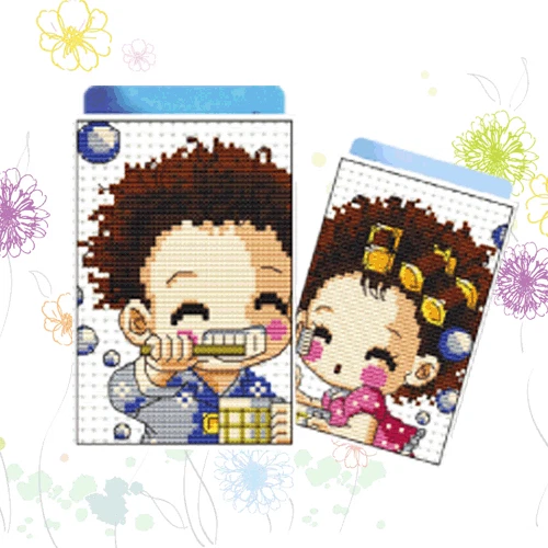 "Brushing" Small cross stitch kits (card holder) good for beginner  - Image 1 of 1