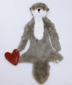 Slumberkins Otter Plüsch Lovey Decke mit Herz flach - Bild 1 von 6