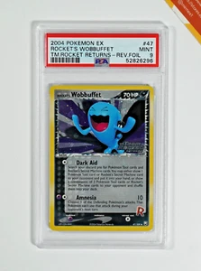 Pokemon PSA 9 Rocket'sWobbuffet #47 Rev Foil EX Team Rocket Returns 2004 English - Imagen 1 de 2