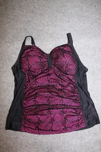TANKINI OBERTEIL TOP GRÖSSE 50 SCHWARZ OBERSTOFF SPITZE SCHAUMSTOFF KÖRBCHEN - Picture 1 of 2