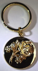 Vintage Avon Keepsake 3D Rose Convertible Pendant Necklace Key Ring 1886-1986 - Picture 1 of 8