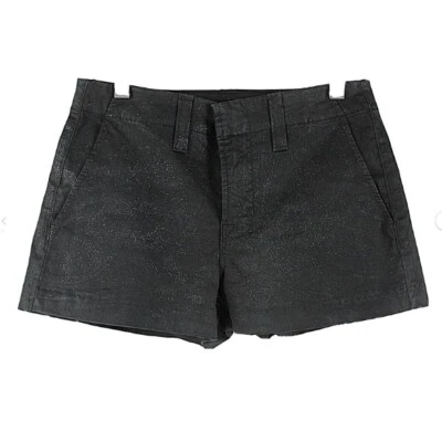 J Brand Sz 23 x 2 Black Barely There Metallic Flake Cotton Spandex Shorts - Image 1 of 4