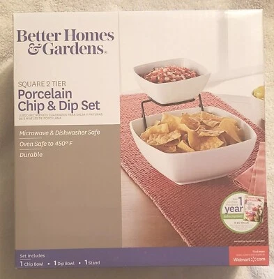  Porcelain Chip & Dip Set by Better Homes and Gardens.. **Brand New in Box** - Image 1 of 2