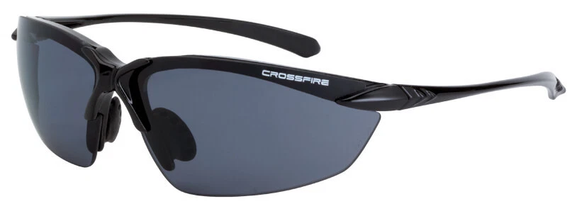 Crossfire Sniper Safety Glasses Shiny Black Frame Polarized Smoke Lens Z87+ - Image 1 of 1