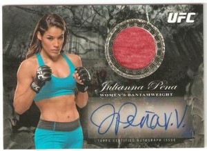 JULIANNA PENA 2014 TOPPS UFC BLOODLINES WORN PATCH RELIC AUTO /175 CHAMP RARE