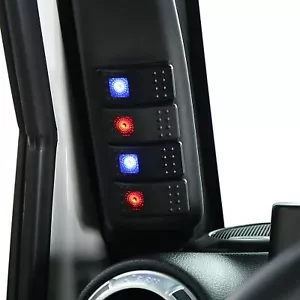 Driver Side A-Pillar 4 Rocker Switches Pod Panel For 2011-2018 Jeep Wrangler JK - Bild 1 von 9