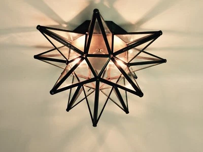 Moravian Star Ceiling Light/Wall Sconce 15", Glass, Hand Crafted - Image 1 of 4