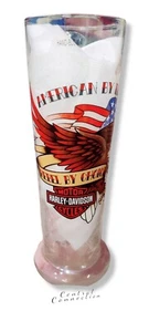 Harley Davidson vidrio de cerveza para motocicletas 8,5" soplado a mano estampado por todas partes nuevo Wis - Imagen 1 de 7
