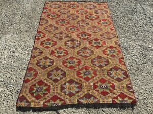 Vintage Turkish Kilim Rug, Area carpet Kilim Rugs, 4'3" x 7'4" ft,