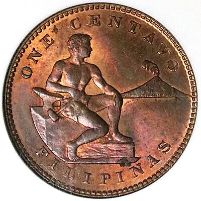1922 NGC MS 63 RB Philippines 1 Centavo Manila Mint Coin (25042602C) - Image 1 of 4