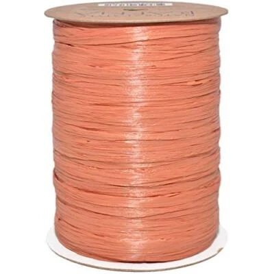 Cinta biodegradable 100 % rayón mate rafia terracota rollo de 1/4" x 100 yardas Foto 1 de 4