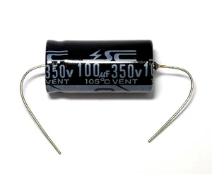 5pc Electrolytic Capacitor GHA 100uF 350V -25~+105℃ 2000hr Axial RoHS SC Taiwan - Picture 1 of 2