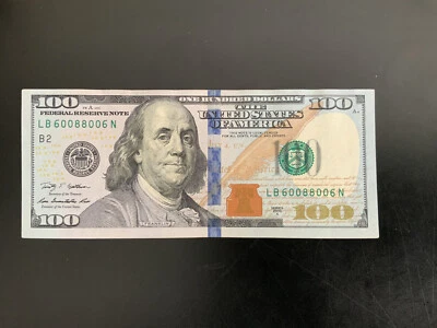 2009A $100 DOLLAR BILL LB60088006N  is a palindrome! - Image 1 of 4