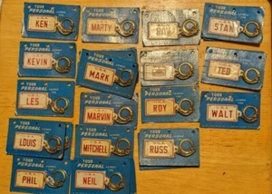 Vintage 1969 USA License Plate Keychain Mens Name NOS Ken Mark Marty Ray Russ - Picture 1 of 3