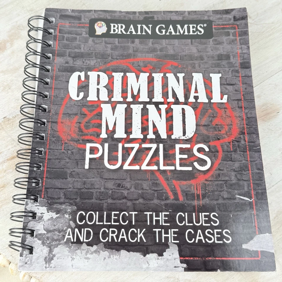 Brain Games Criminal Minds Puzzle Book 2018 NEW Spiral Bound Collect The Clues - Image 1 of 4