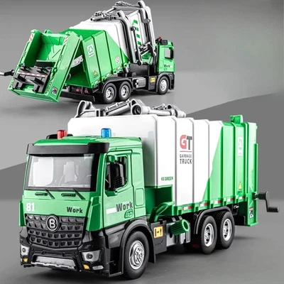 Camión de basura 1:24 aleación diecast simulación coche juguete modelo regalo coleccionable NUEVO Foto 1 de 4