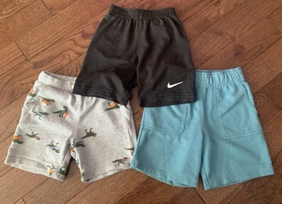 Boys Size 4T Shorts Lot of 3 – Nike & Carters – Dino, Knit, Athletic - Image 1 of 4