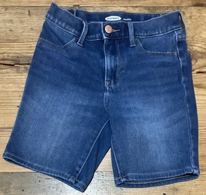 OLD NAVY Sz 10 Girls Cotton Blend Medium Blue Denim Ballerina Bermuda Shorts - Picture 1 of 6