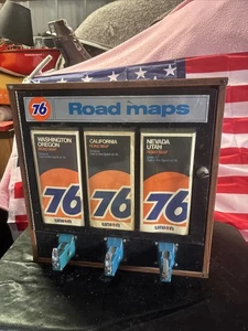 Vintage American Union 76 Road Map Vending Machine - Foto 1 di 24