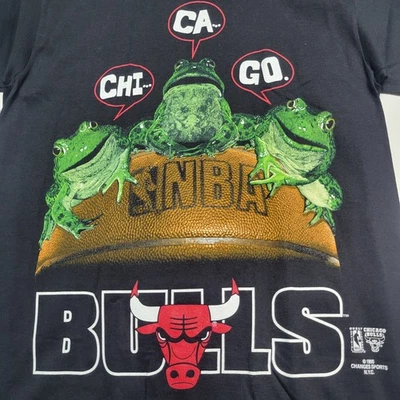 Винтажная футболка 1996 Budweiser Chicago Bulls Frog одинарный шов новая без ценников ретро РЕДКАЯ - Изображение 1 из 4