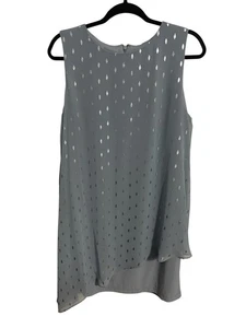 Ignite Evenings Misty Blue Mini Dress Size 12 Metallic Rhinestone  - Picture 1 of 15