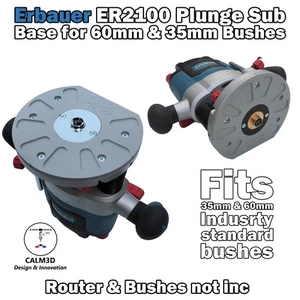 Erbauer ER2100 Plunge Router Sub-Base for 35mm & 60mm Guide Bushes - INC P&P - Picture 1 of 10