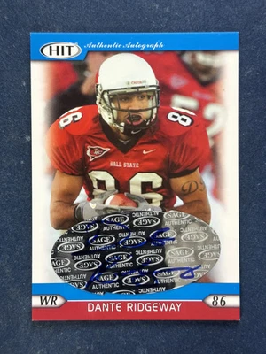 2005 Sage Hit Dante Ridgeway Autograph Ball State Cardinals - Image 1 of 2