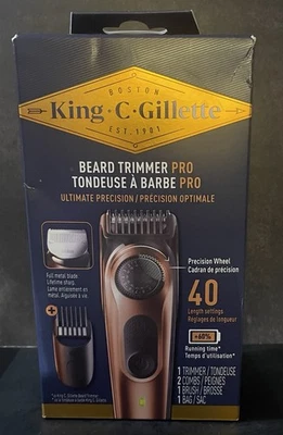 King C. Gillette Beard Trimmer PRO Precision Wheel 40 length settings & 2 Comb - Image 1 of 2
