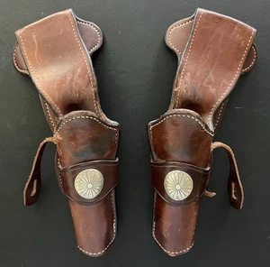 TOMBSTONE Leather Co. San Diego — Pair of Vintage Quick Draw Revolver Holsters - Picture 1 of 21